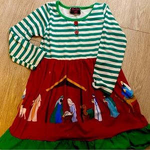 4T knit nativity scene dress